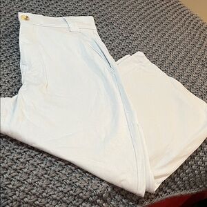 Light blue capri wide leg pants